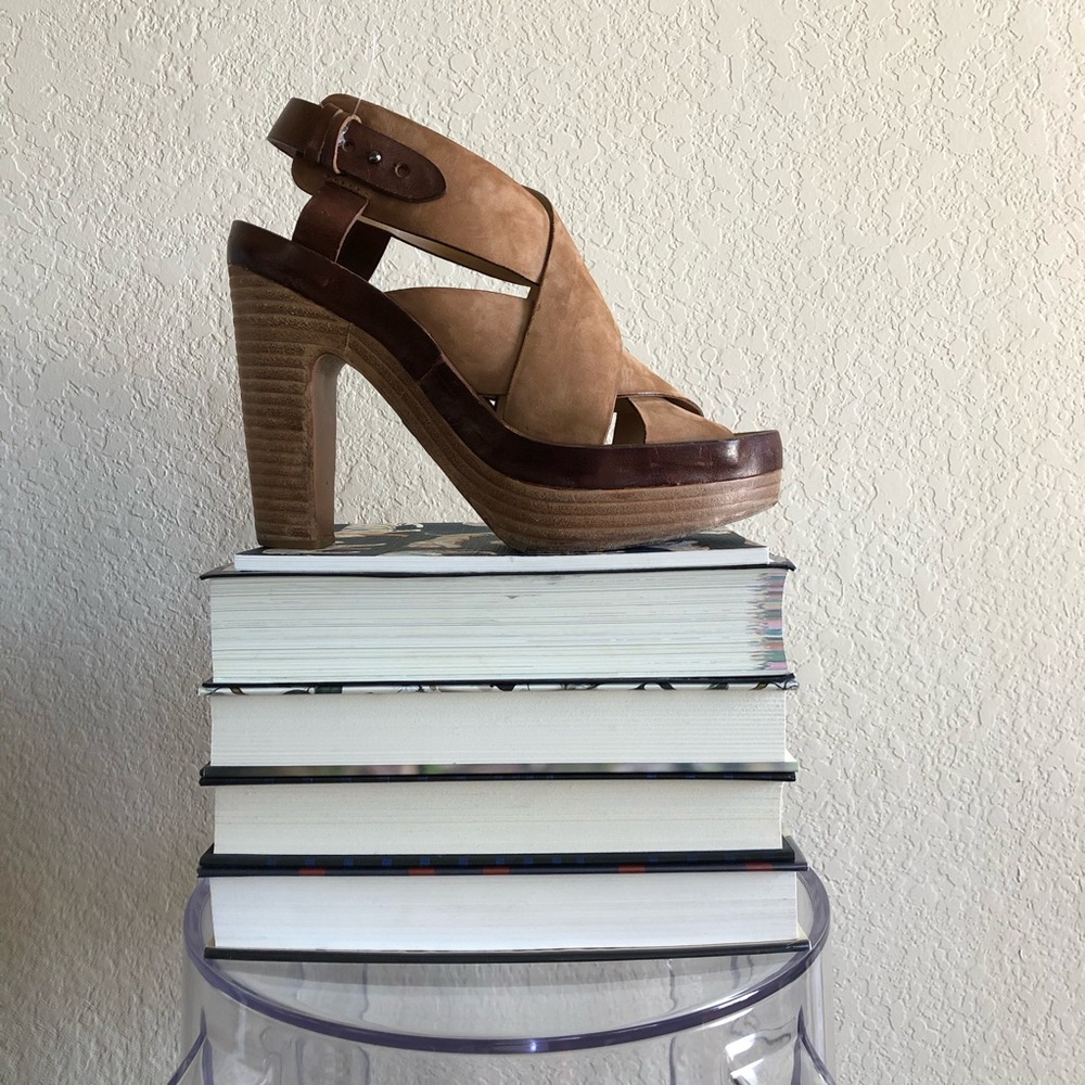 SALE Rag & Bone Sloane Nubuck Platform Sandal Stac - Picture 2 of 8